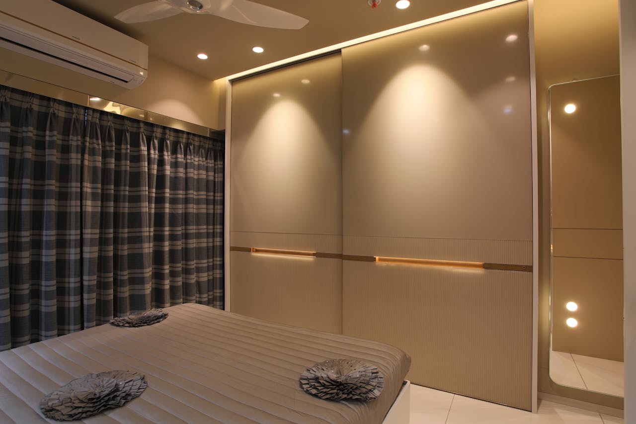 gallery-5 Sleek modern bedroom featuring contemporary design and ambient lighting.